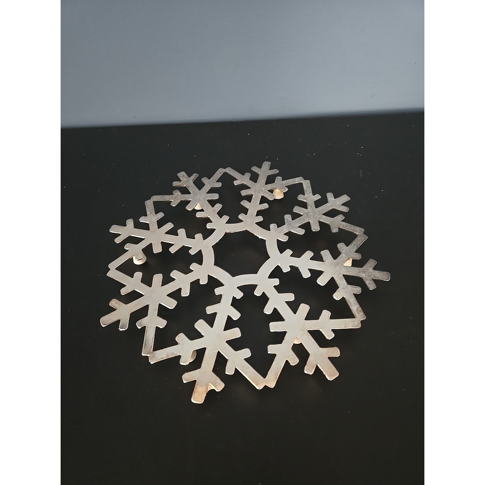 Vintage‎ Leonard Italian Silver Plate Snowflake Trivet Wall Hanging 9" Round